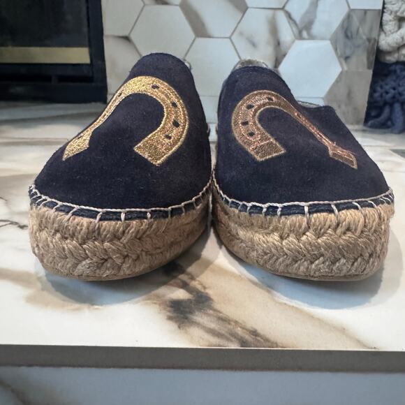 Cervera Women's Navy Blue Suede Lucky Horseshoe Espadrilles Size 10 Casual - Picture 3 of 12